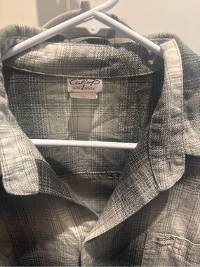 Cacique Gray Plaid Casual Button-Down Shirt